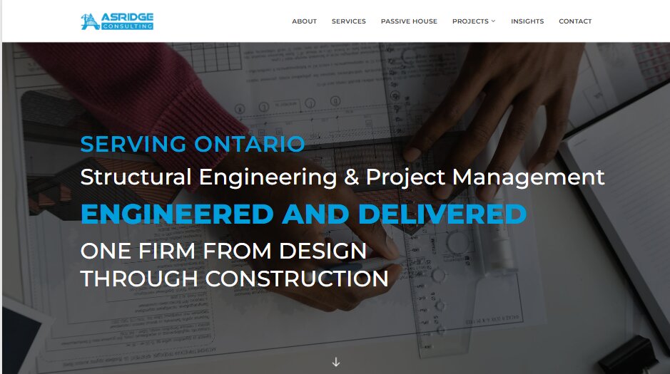 Screenshot of the Asridge project